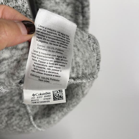 Columbia Womens XSmall Gray Darling Days Pullover Sweatshirt Fleece Button Hood - Picture 8 of 9